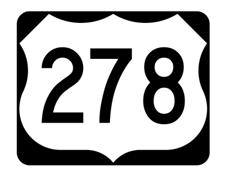 US Route 278 Sticker R2169 Highway Sign Road Sign - Winter Park Products