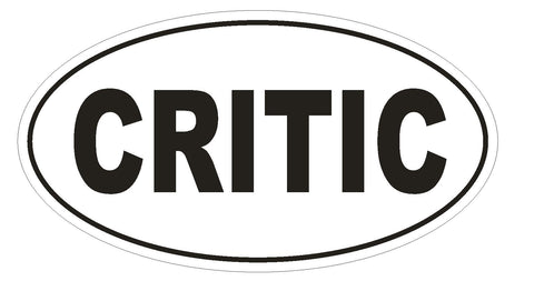 CRITIC Oval Bumper Sticker or Helmet Sticker D1715 Euro Oval - Winter Park Products