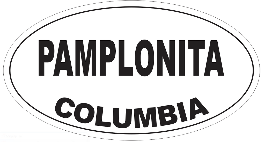 Pamplonita Columbia Oval Bumper Sticker or Helmet Sticker D4888