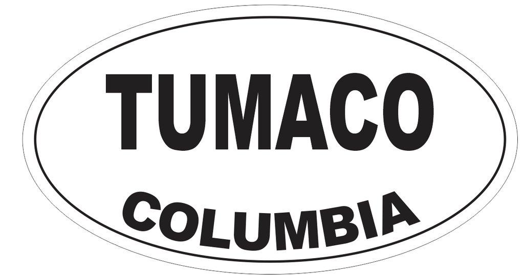 Tumaco Columbia Oval Bumper Sticker or Helmet Sticker D4612