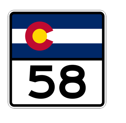 Colorado State Highway 58 Sticker Decal R1806 Highway Sign - Winter Park Products