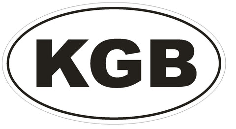 KGB Oval Bumper Sticker or Helmet Sticker D1613 Russian CIA Russia Spy - Winter Park Products