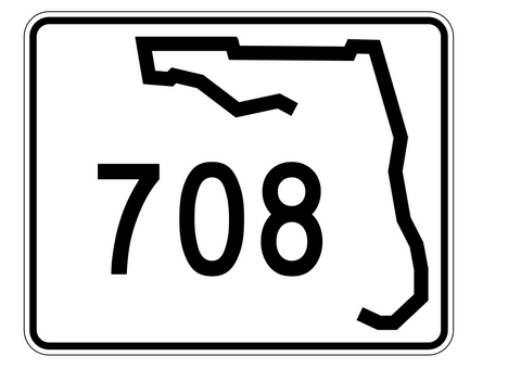 Florida State Road 708 Sticker Decal R1677 Highway Sign - Winter Park Products