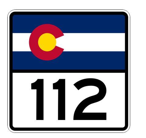 Colorado State Highway 112 Sticker Decal R1842 Highway Sign - Winter Park Products