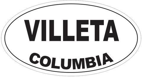 Villeta Columbia Oval Bumper Sticker or Helmet Sticker D4511