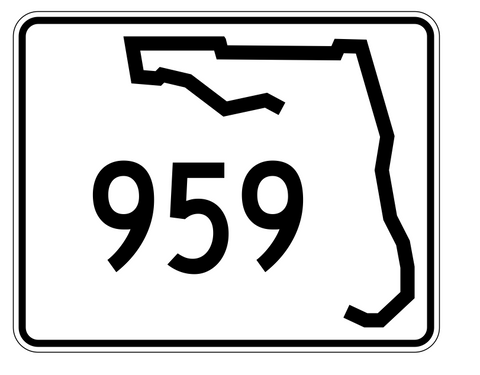 Florida State Road 959 Sticker Decal R1758 Highway Sign - Winter Park Products