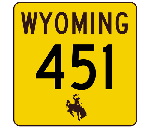 Wyoming Highway 451 Sticker R3547 Highway Sign