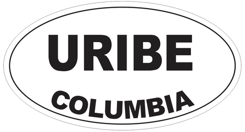 Uribe Columbia Oval Bumper Sticker or Helmet Sticker D4575