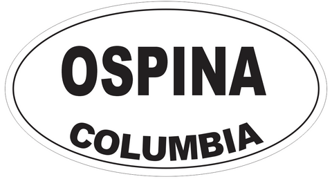 Ospina Columbia Oval Bumper Sticker or Helmet Sticker D4602
