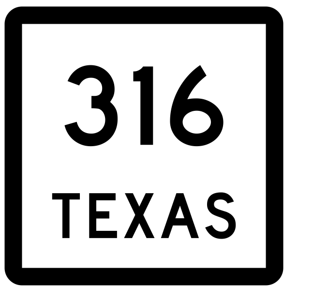 Texas State Highway 316 Sticker Decal R2611 Highway Sign