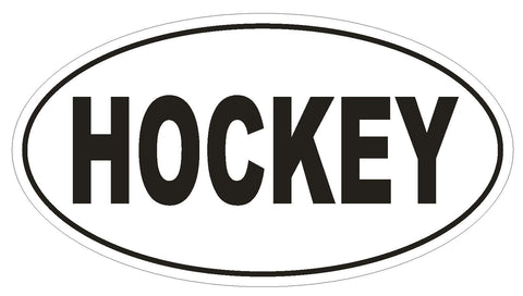 HOCKEY Oval Bumper Sticker or Helmet Sticker D1944 Euro Oval - Winter Park Products