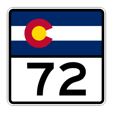 Colorado State Highway 72 Sticker Decal R1818 Highway Sign - Winter Park Products