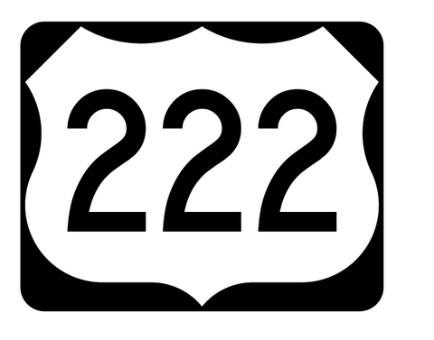 US Route 222 Sticker R2152 Highway Sign Road Sign - Winter Park Products
