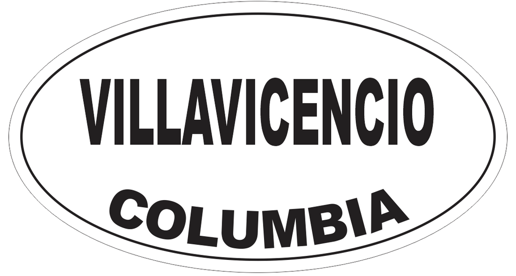 Villavicencio Columbia Oval Bumper Sticker or Helmet Sticker D4875