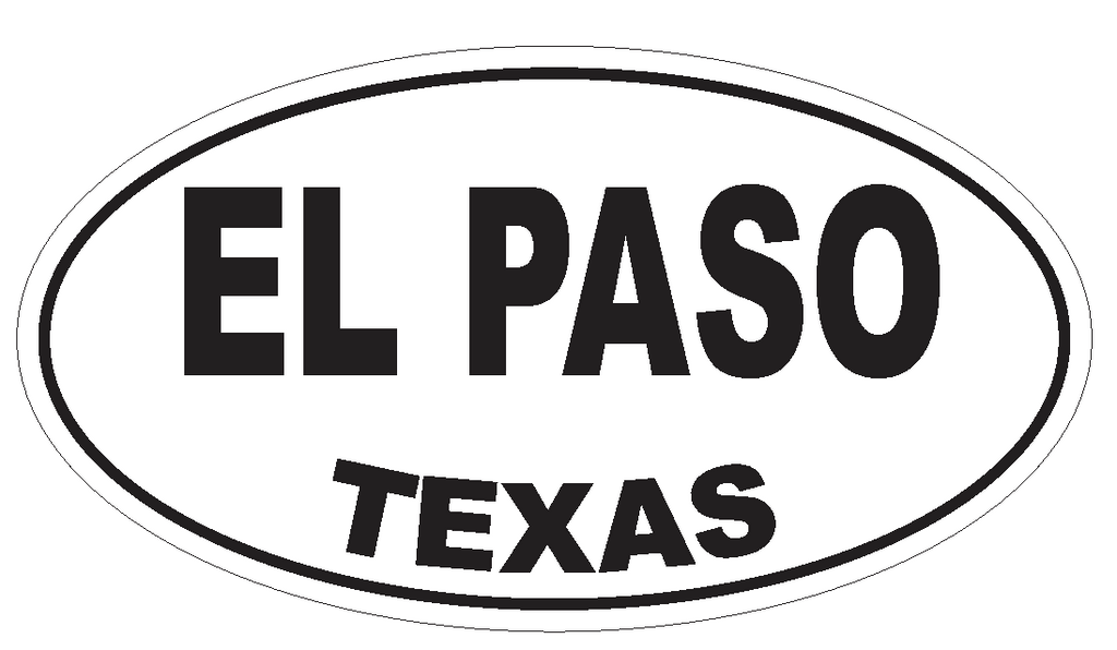 El Paso Texas Oval Bumper Sticker or Helmet Sticker D3363 Euro Oval - Winter Park Products