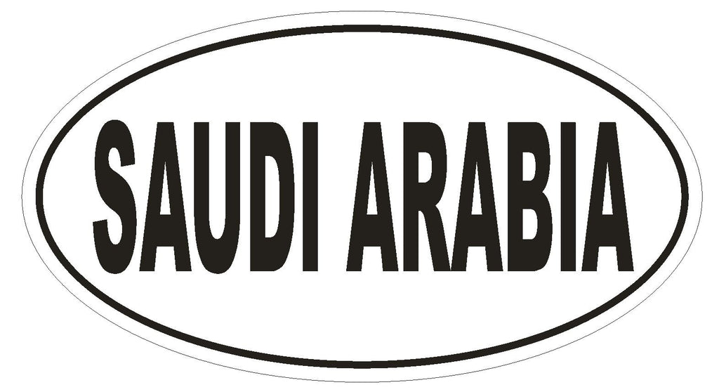 SAUDI ARABIA Oval Bumper Sticker or Helmet Sticker D2165 Euro Oval Country Code - Winter Park Products