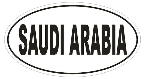 SAUDI ARABIA Oval Bumper Sticker or Helmet Sticker D2165 Euro Oval Country Code - Winter Park Products