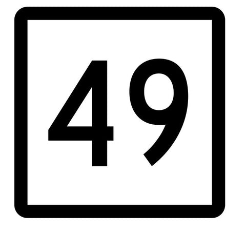 Connecticut State Highway 49 Sticker Decal R5086 Highway Route Sign