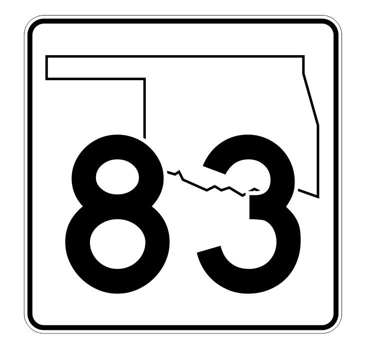 Oklahoma State Highway 83 Sticker Decal R5660 Highway Route Sign
