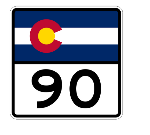 Colorado State Highway 90 Sticker Decal R1828 Highway Sign - Winter Park Products