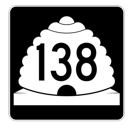 Utah State Highway 138 Sticker Decal R5460 Highway Route Sign