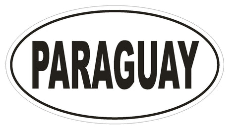 PARAGUAY Oval Bumper Sticker or Helmet Sticker D2162 Euro Oval Country Code - Winter Park Products