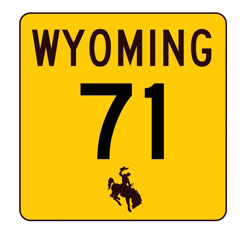 Wyoming Highway 71 Sticker R3402 Highway Sign