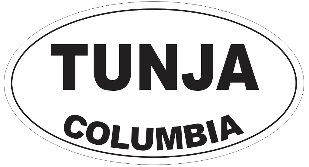 Tunja Columbia Oval Bumper Sticker or Helmet Sticker D4293