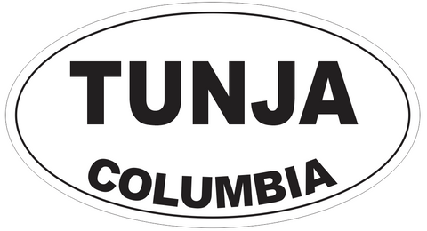 Tunja Columbia Oval Bumper Sticker or Helmet Sticker D4293