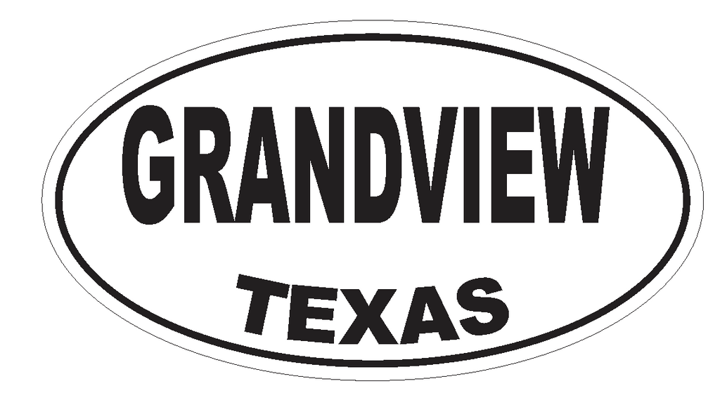 Grandview Texas Oval Bumper Sticker or Helmet Sticker D3428 Euro Oval - Winter Park Products