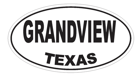 Grandview Texas Oval Bumper Sticker or Helmet Sticker D3428 Euro Oval - Winter Park Products