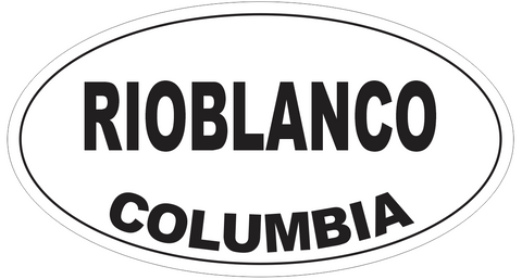 Rioblanco Columbia Oval Bumper Sticker or Helmet Sticker D4918