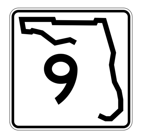 Florida State Road 9 Sticker Decal R1340 Highway Sign - Winter Park Products