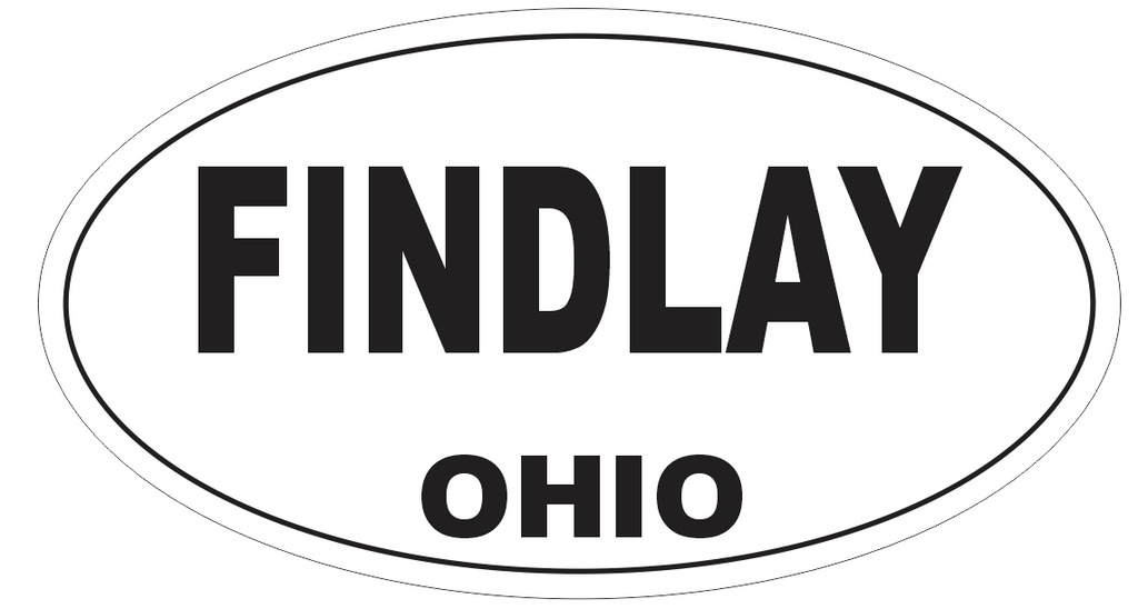 Findlay Ohio Oval Bumper Sticker or Helmet Sticker D6091