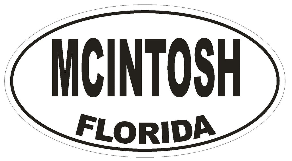 McIntosh Florida Oval Bumper Sticker or Helmet Sticker D1565 Euro Oval - Winter Park Products