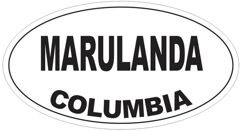 Marulanda Columbia Oval Bumper Sticker or Helmet Sticker D4806