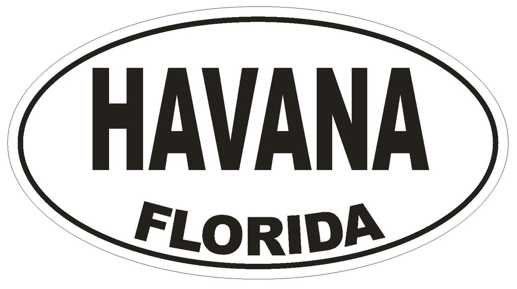 Havana Florida Oval Bumper Sticker or Helmet Sticker D1529 Euro Oval - Winter Park Products