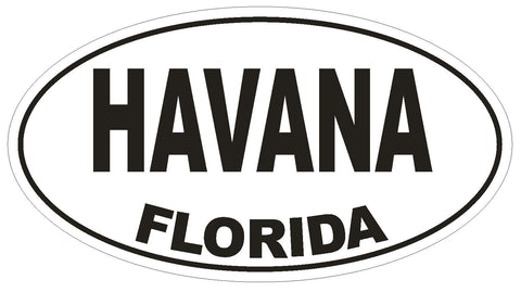 Havana Florida Oval Bumper Sticker or Helmet Sticker D1529 Euro Oval - Winter Park Products