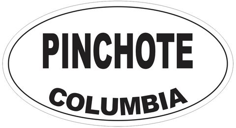 Pinchote Columbia Oval Bumper Sticker or Helmet Sticker D4685