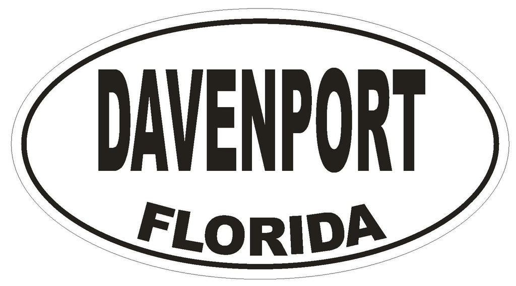 Davenport Florida Oval Bumper Sticker or Helmet Sticker D1473 Euro Oval - Winter Park Products