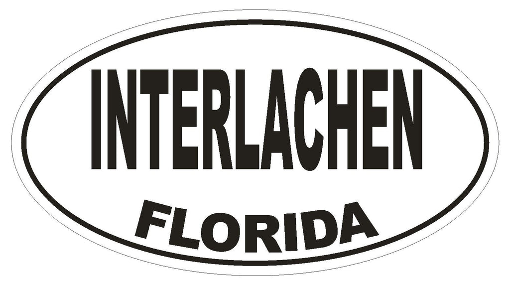 Interlachen Florida Oval Bumper Sticker or Helmet Sticker D1537 Euro Oval - Winter Park Products