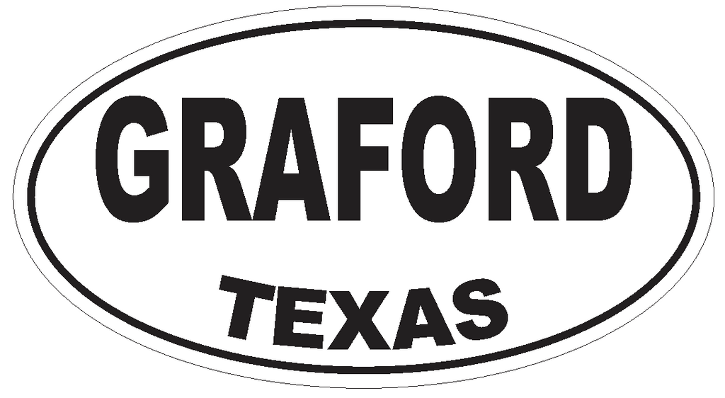 Graford Texas Oval Bumper Sticker or Helmet Sticker D3425 Euro Oval - Winter Park Products