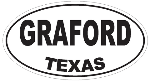 Graford Texas Oval Bumper Sticker or Helmet Sticker D3425 Euro Oval - Winter Park Products