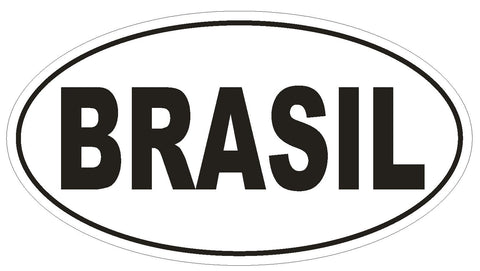 BRASIL Oval Bumper Sticker or Helmet Sticker D2149 Country Euro Oval - Winter Park Products