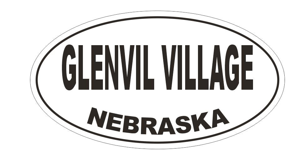 Glenvil Village Nebraska Oval Bumper Sticker or Helmet Sticker D5046 Oval
