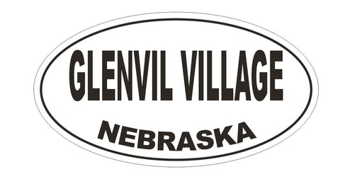 Glenvil Village Nebraska Oval Bumper Sticker or Helmet Sticker D5046 Oval