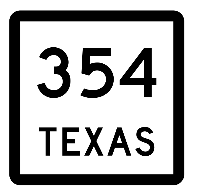 Texas State Highway 354 Sticker Decal R2649 Highway Sign