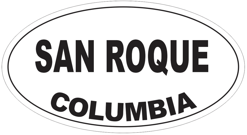 San Roque Columbia Oval Bumper Sticker or Helmet Sticker D4958