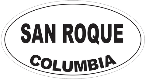 San Roque Columbia Oval Bumper Sticker or Helmet Sticker D4958
