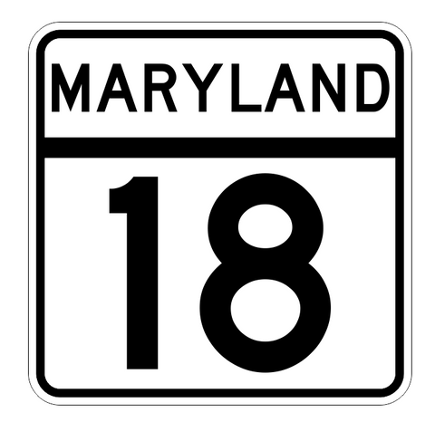 Maryland State Highway 18 Sticker Decal R2675 Highway Sign